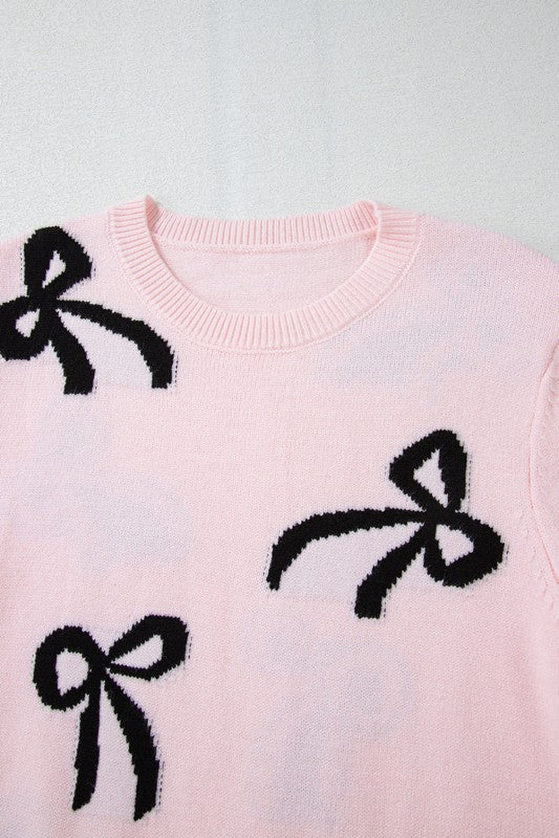 Bow Knit Crewneck Sweater