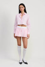 MINI CONTRAST WAISTBAND SKIRT