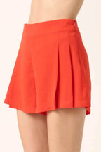 Mittoshop Side Invisible Zipper Pleated Shorts
