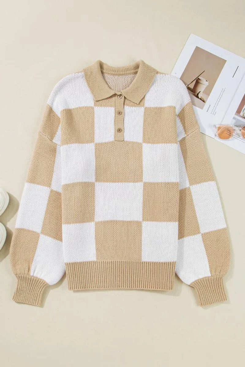 Checker Collared Sweater