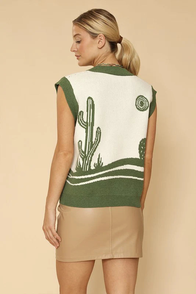 Desert Cactus Sweater Vest