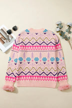 Kayaetta Knit Feather Cuffed Sweater
