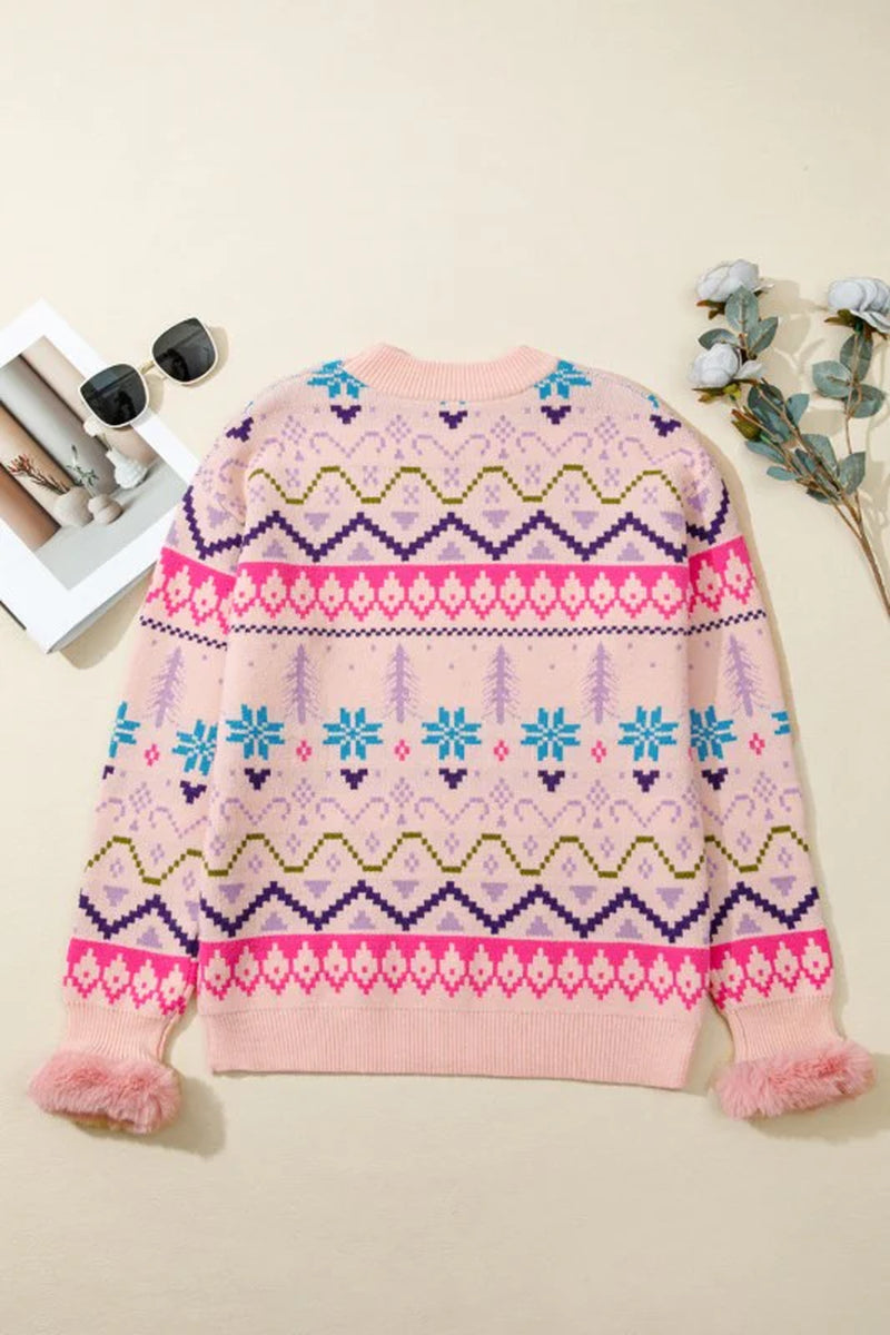 Kayaetta Knit Feather Cuffed Sweater