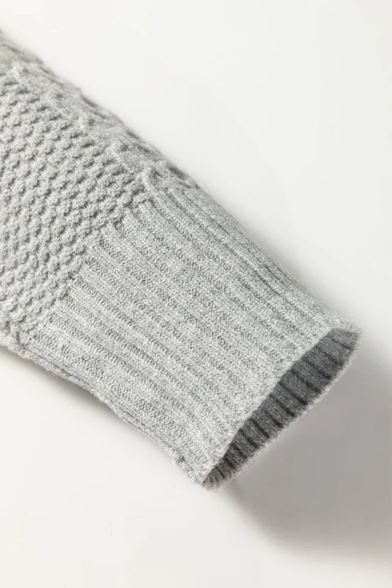 Sofia Ribbed Trim Loose Sweater