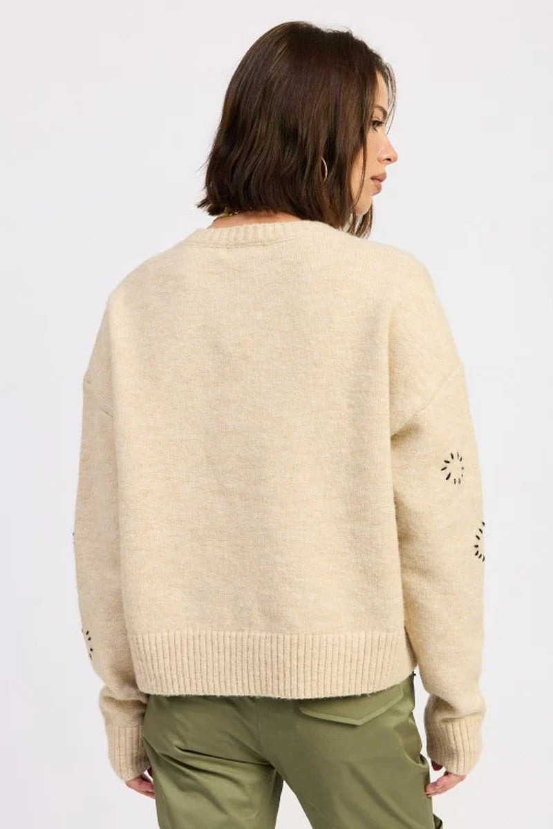 Floral Whipstitch Sweater
