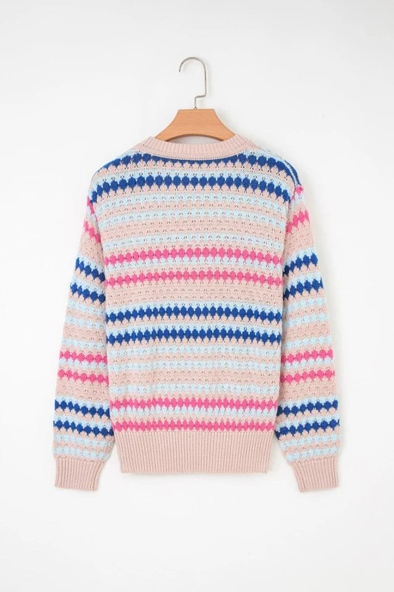 Stripe Eyelet Sweater