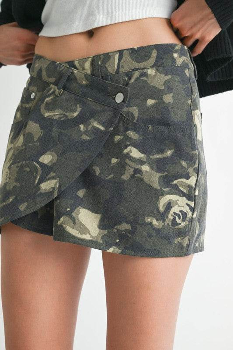 WRAPPED MINI SKIRT with BUTTON