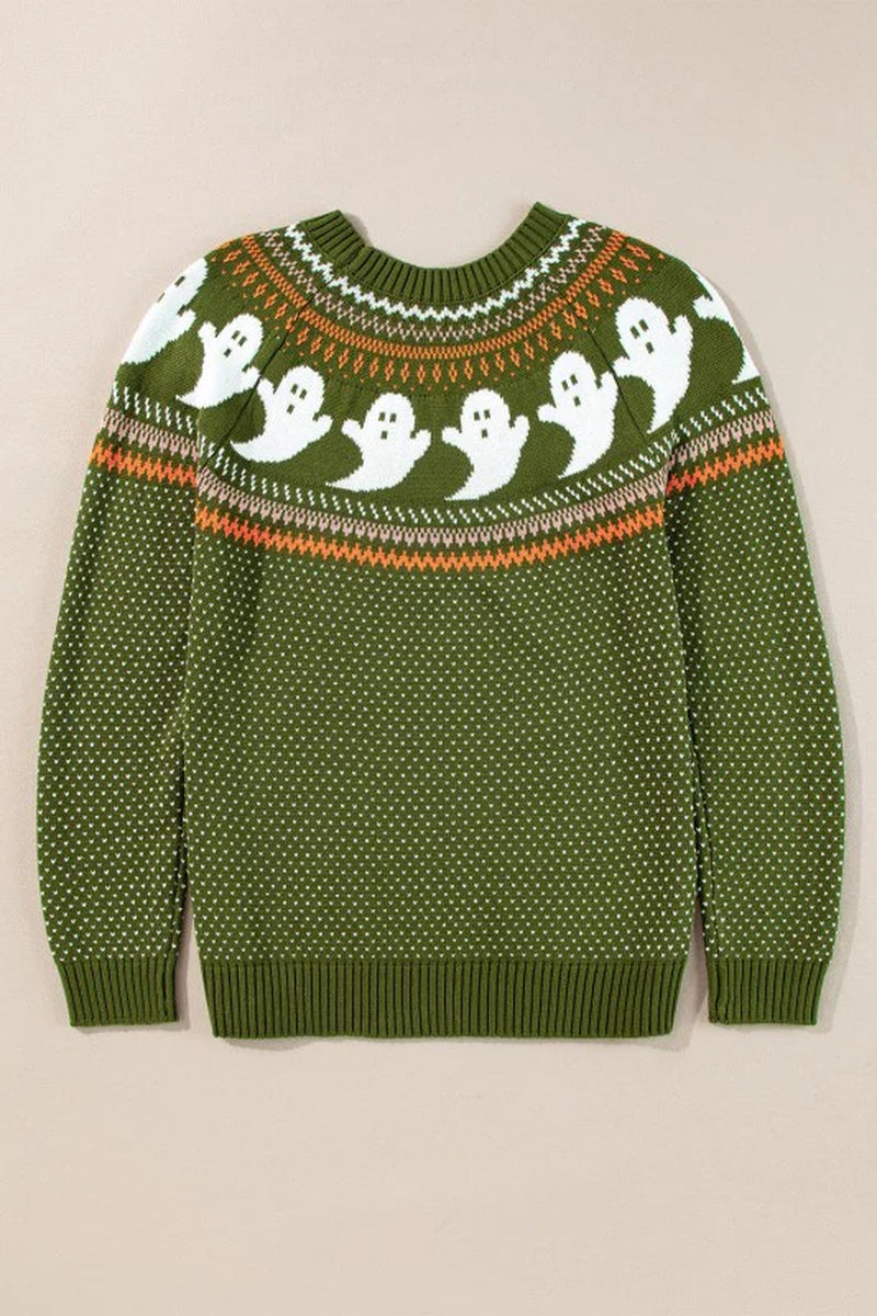 Halloween Ghost Drop Shoulder Sweater