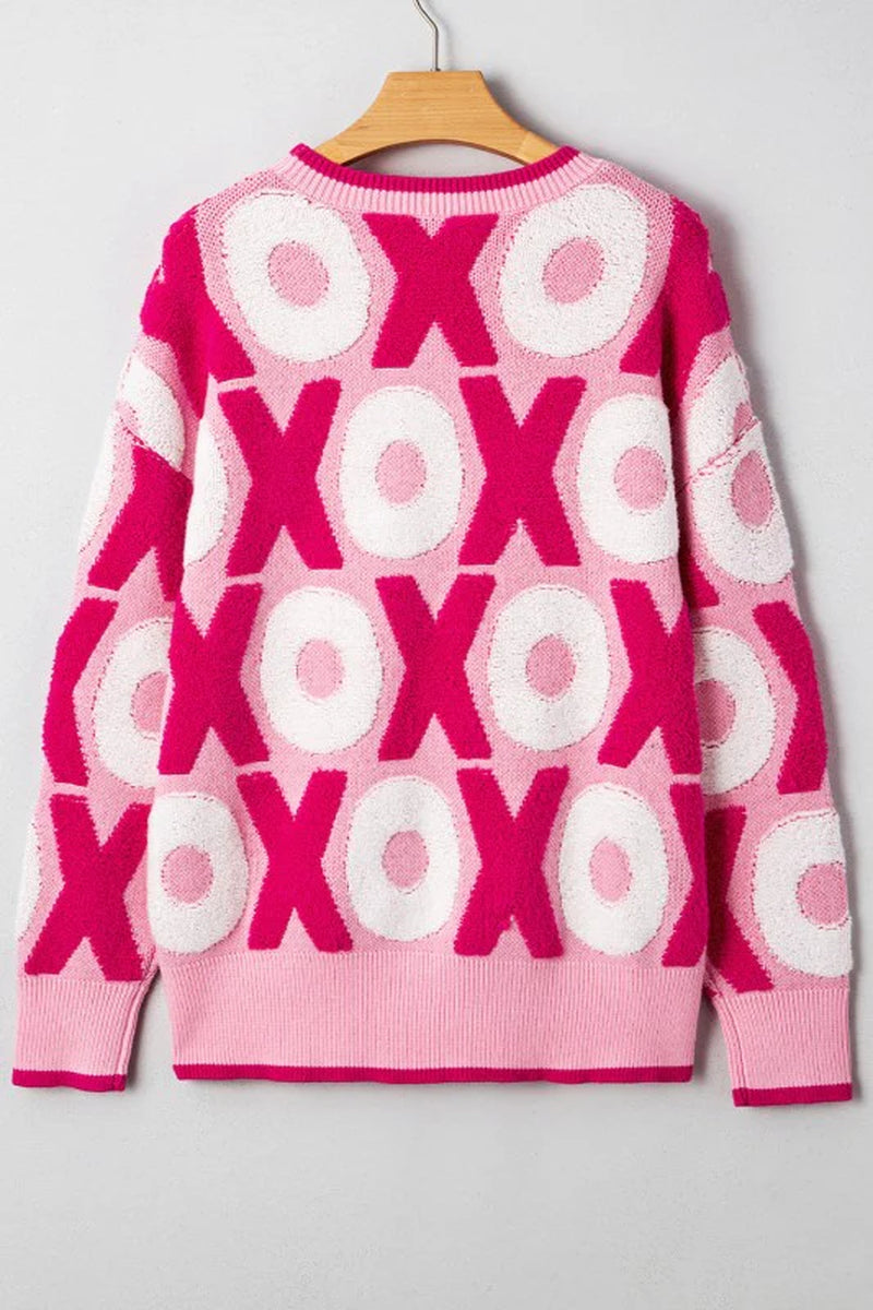 XOXO Drop Shoulder Crewneck Sweater