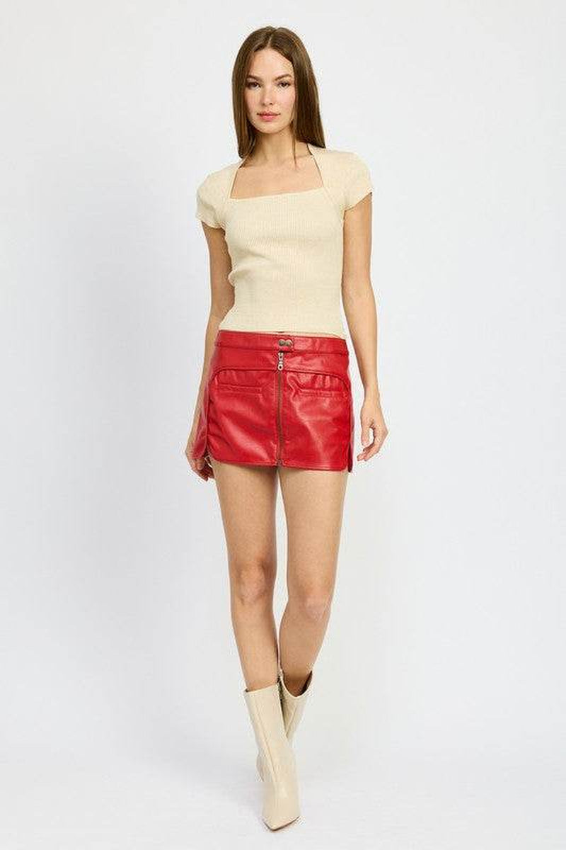 MOTO MINI SKIRT with ZIPPER