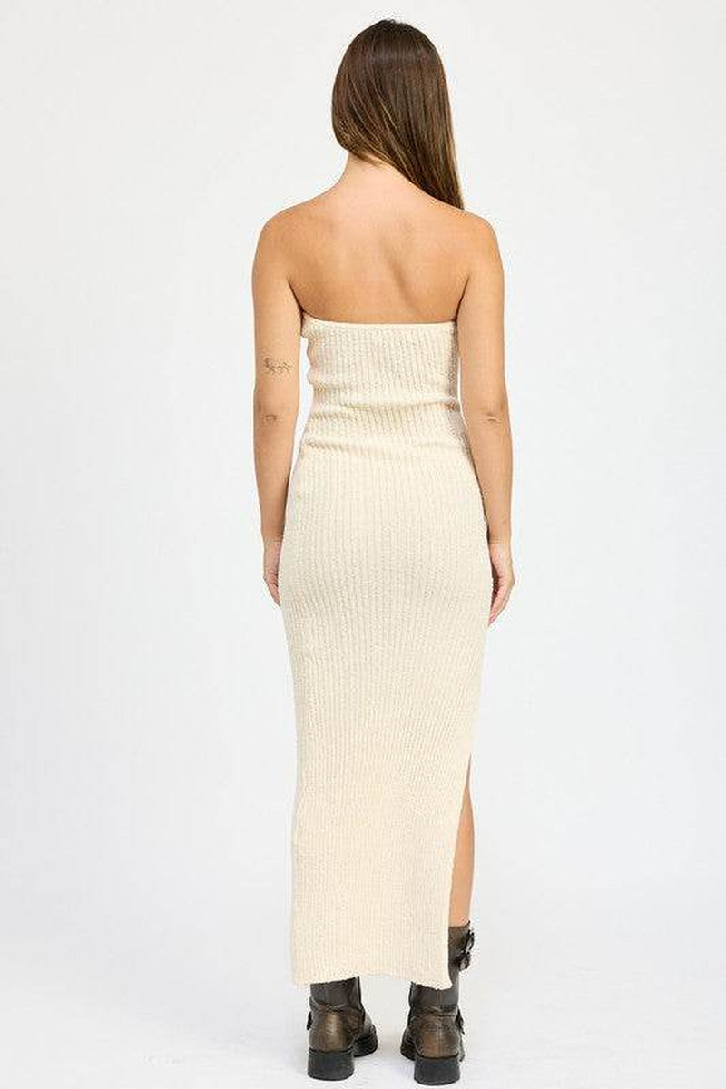 Asymmetrical Ribbed Maxi Dress