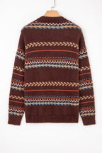 Boho Stripe Knitted Drop Shoulder Sweater