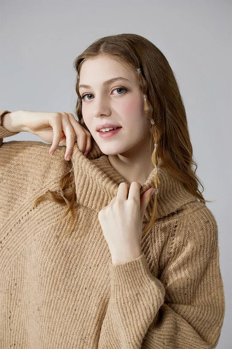 Turtleneck Balloon Confetti Sweater Dress