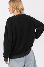 SAGE + FIG USA Letter Patch round Neck Sweatshirt