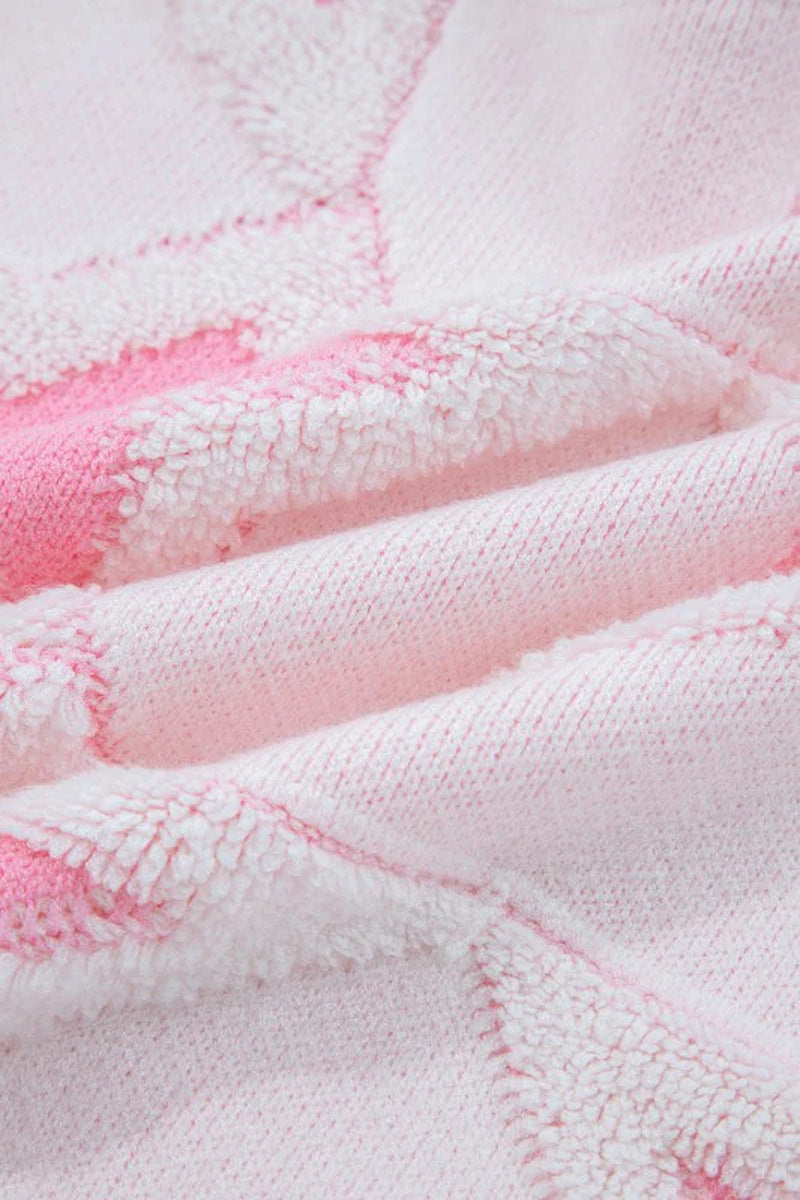 Star Ribbed Trim Drop Shoulder Oversized Sweater