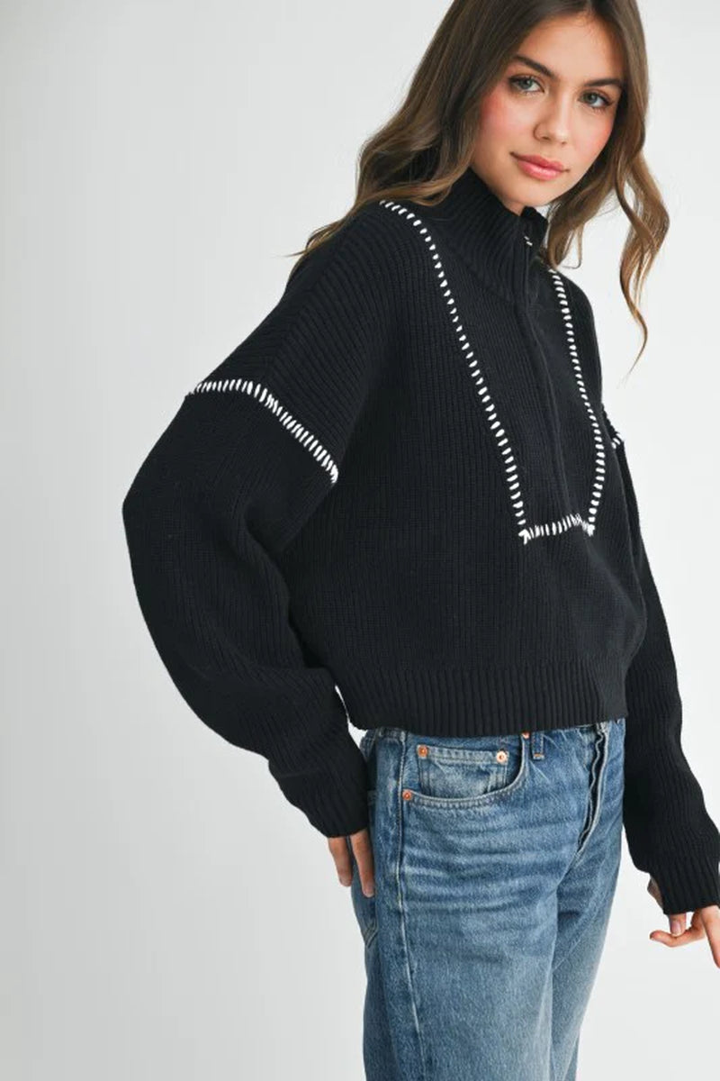 Contrast Stitch Sweater