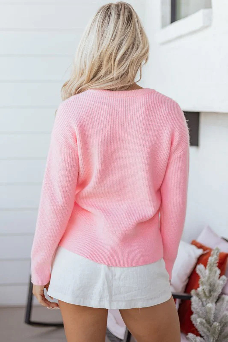 Candy Cane Embroidered Sweater