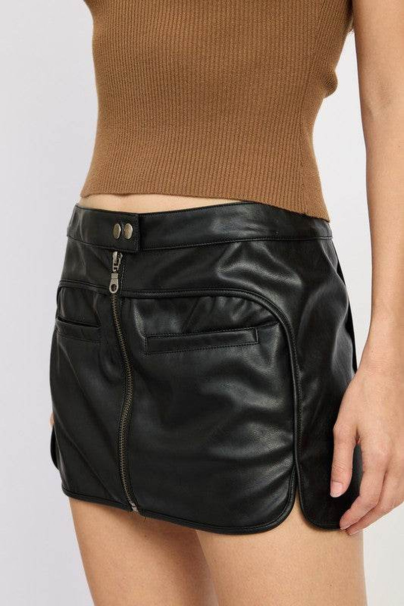 MOTO MINI SKIRT with ZIPPER