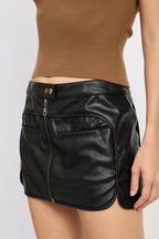 MOTO MINI SKIRT with ZIPPER