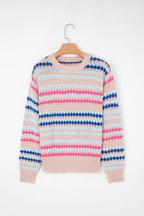 Stripe Eyelet Sweater