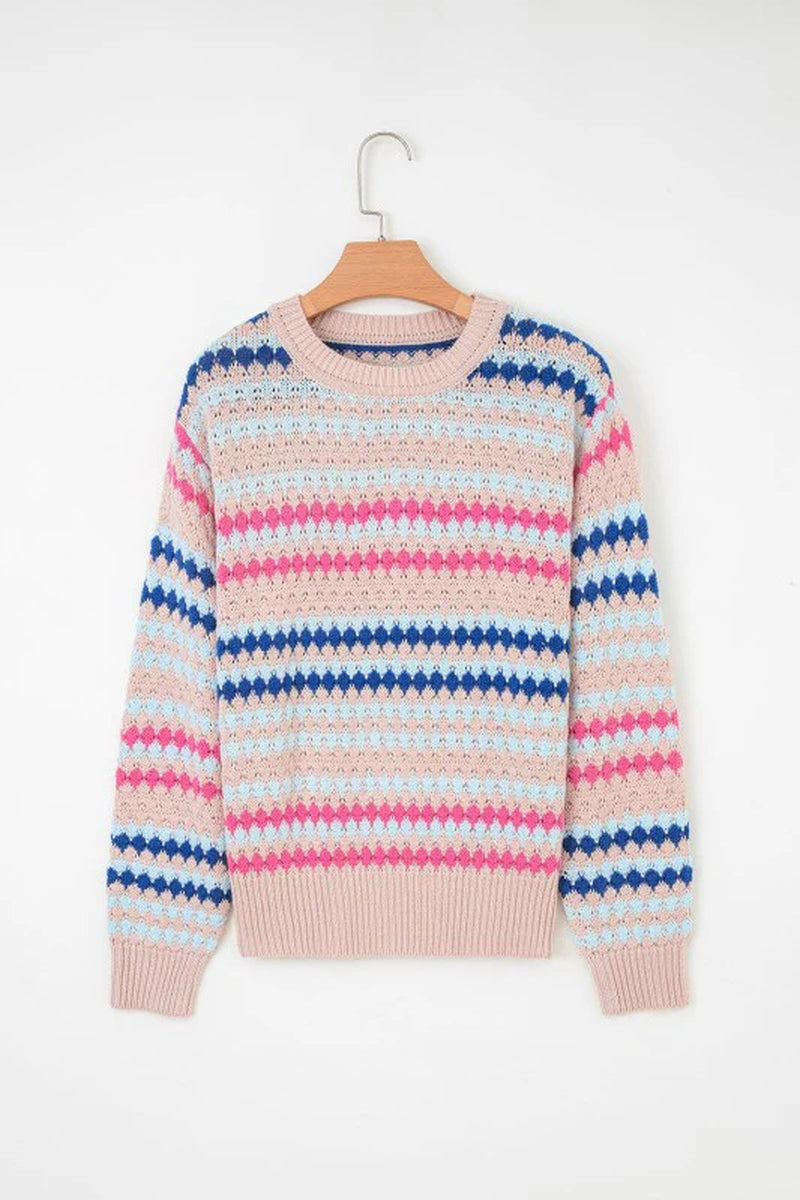 Stripe Eyelet Sweater