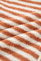 Stripe Cowl Neck Drop Shoulder Sweater