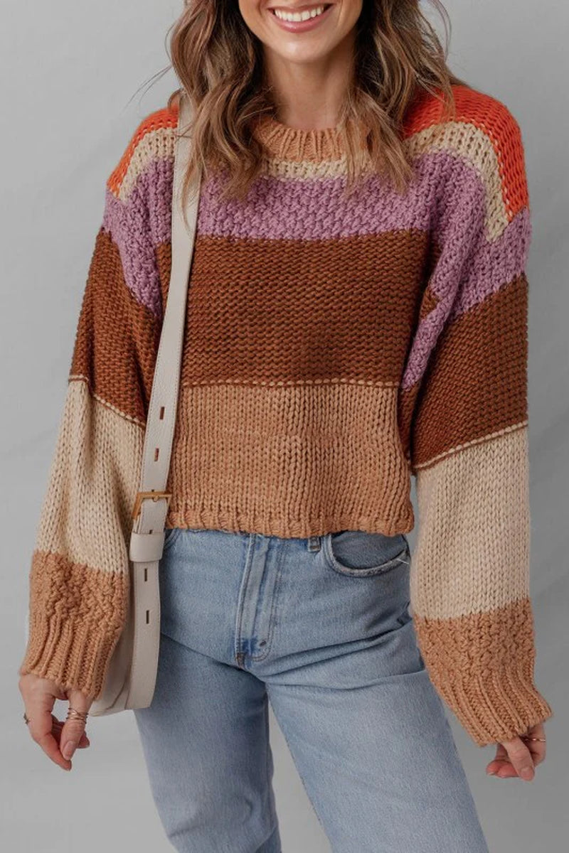 Colorblock Cropped Sweater