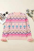 Kayaetta Knit Feather Cuffed Sweater