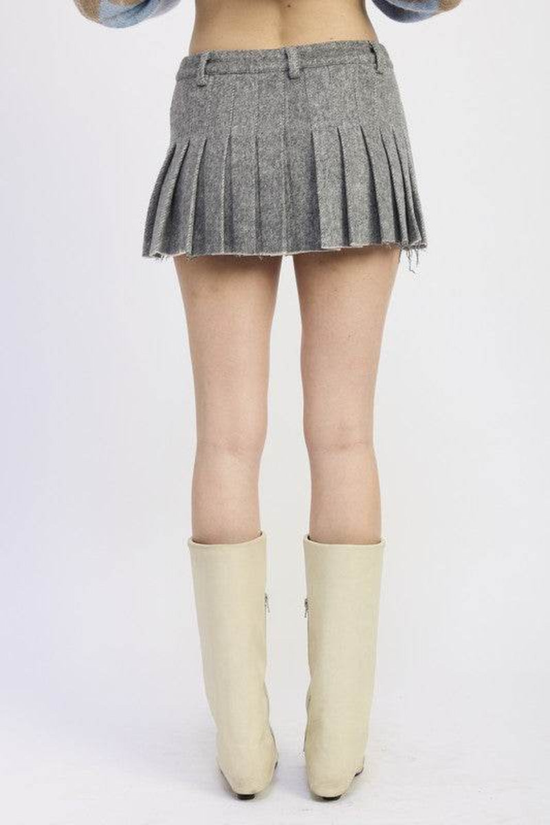 Cargo Pleated Mini Skirt