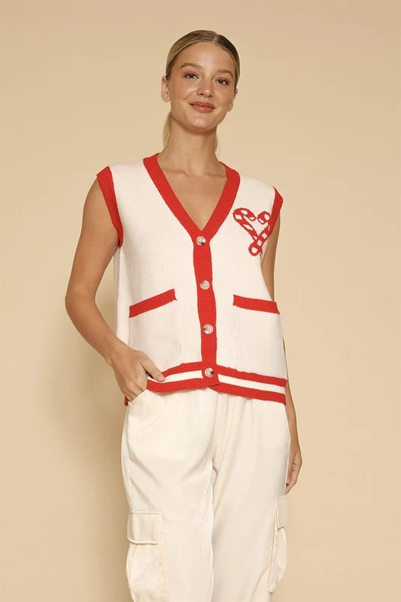 Candy Cane Knit Vest