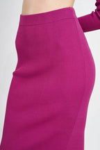High-Waist Midi Pencil Skirt