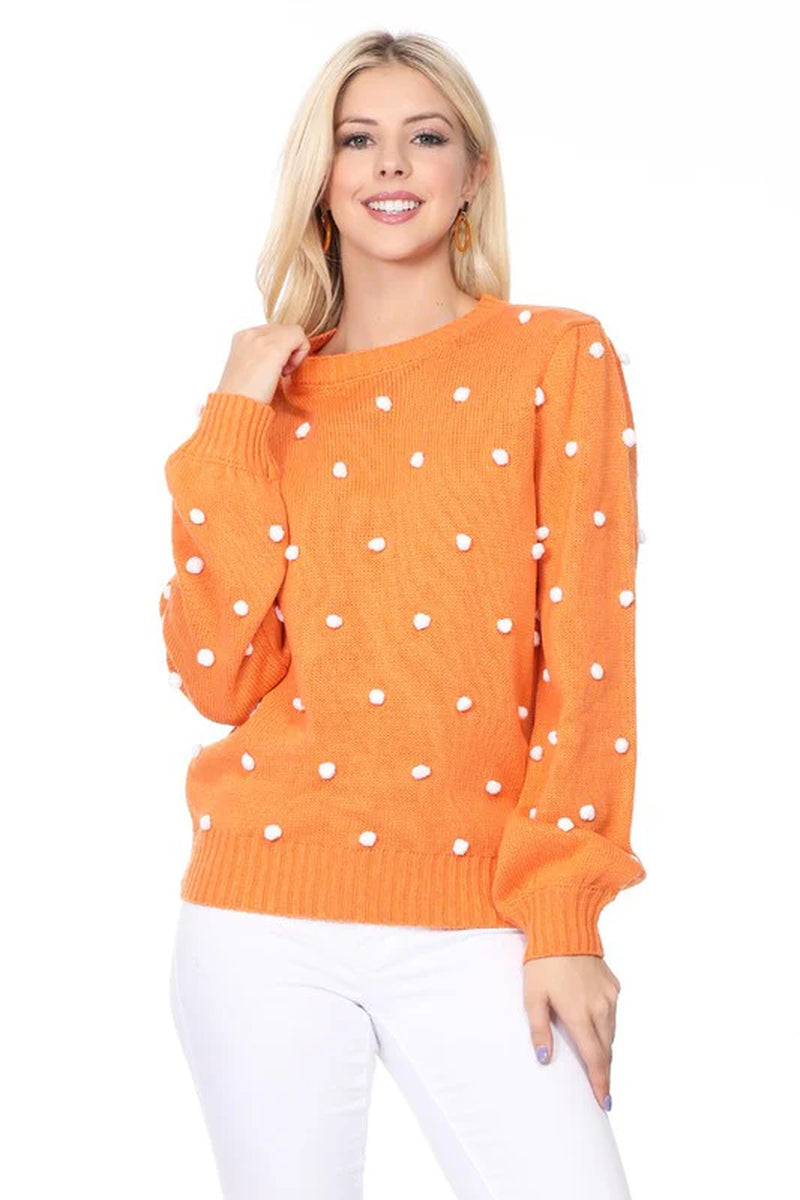 Pom Pom Crochet Sweater