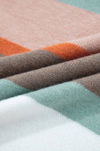 Stripe Colorblock Drop Shoulder Sweater