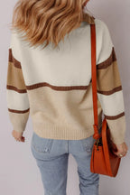 Colorblock Quarter-Zip Sweater