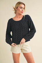 Cable-Knit Openwork Sweater