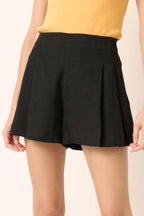Mittoshop Side Invisible Zipper Pleated Shorts
