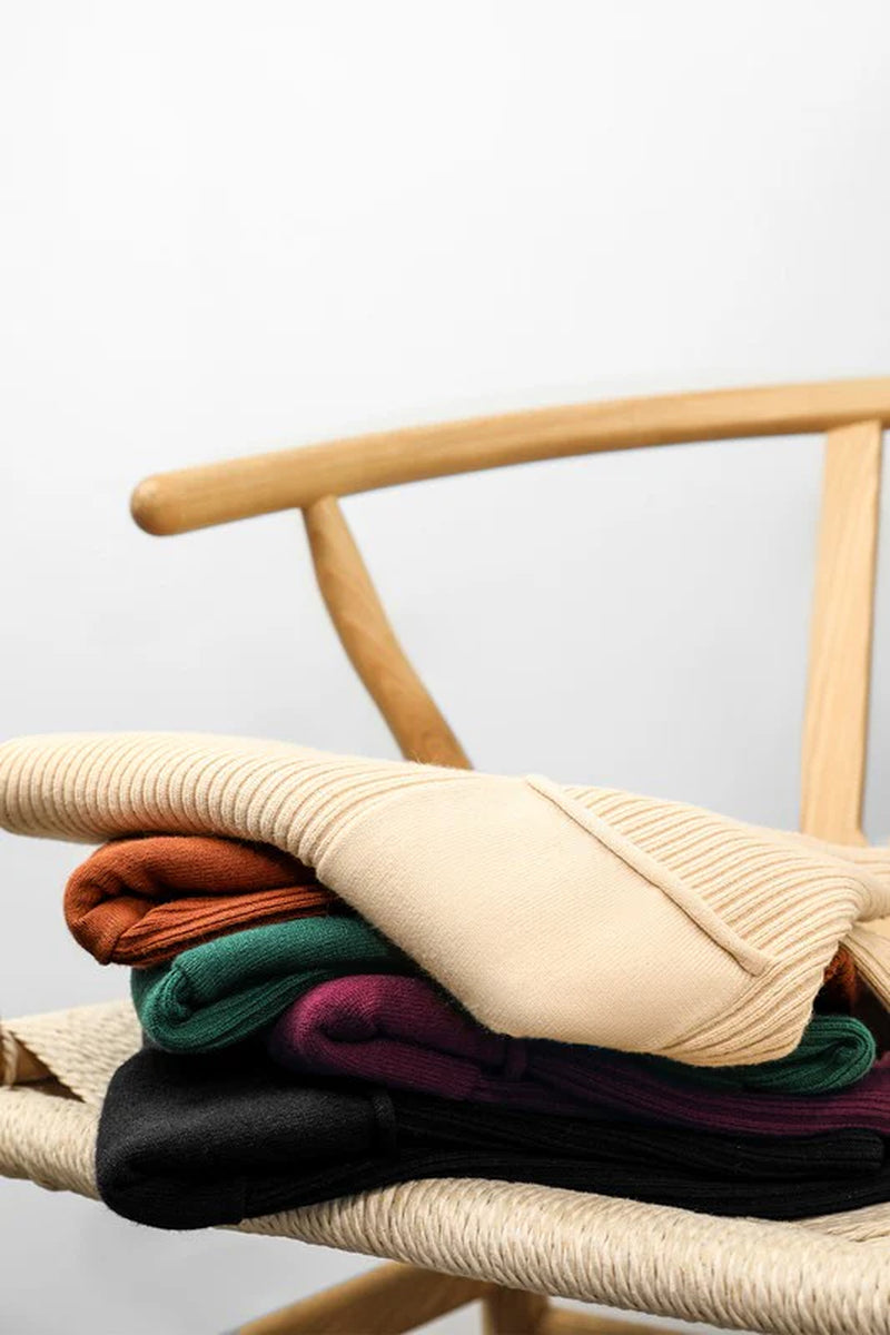 Green Ribbed Pocket Sweater