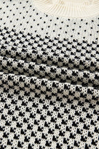 Dotted Colorblock Lantern Sleeve Sweater