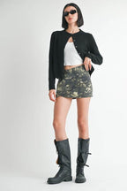 WRAPPED MINI SKIRT with BUTTON