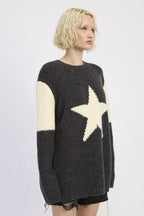 Star Print Oversized Sweater