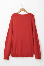 Plus Size Christmas Merry Embroidered Sweater