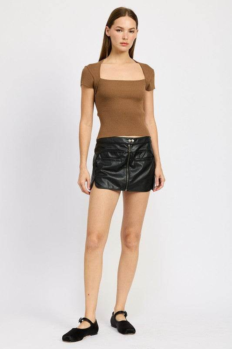 MOTO MINI SKIRT with ZIPPER