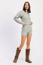 Cable-Knit Cropped Sweater