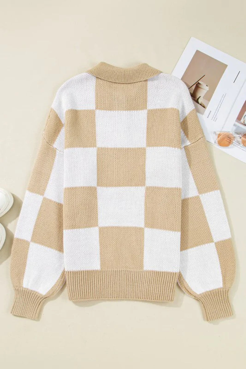 Checker Collared Sweater
