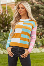 Stripe Colorblock Long Sleeve Sweater
