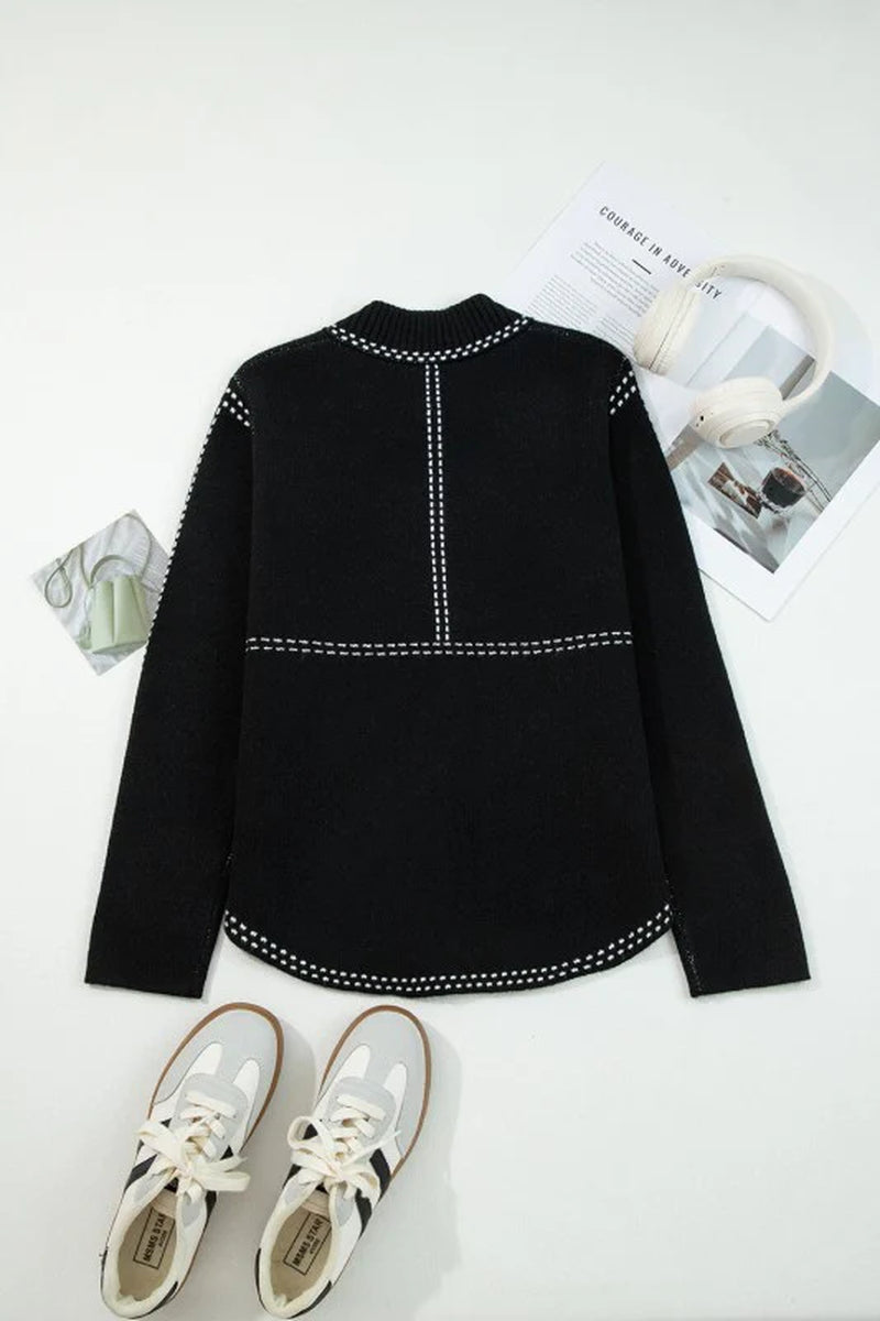Contrast Trim Cardigan
