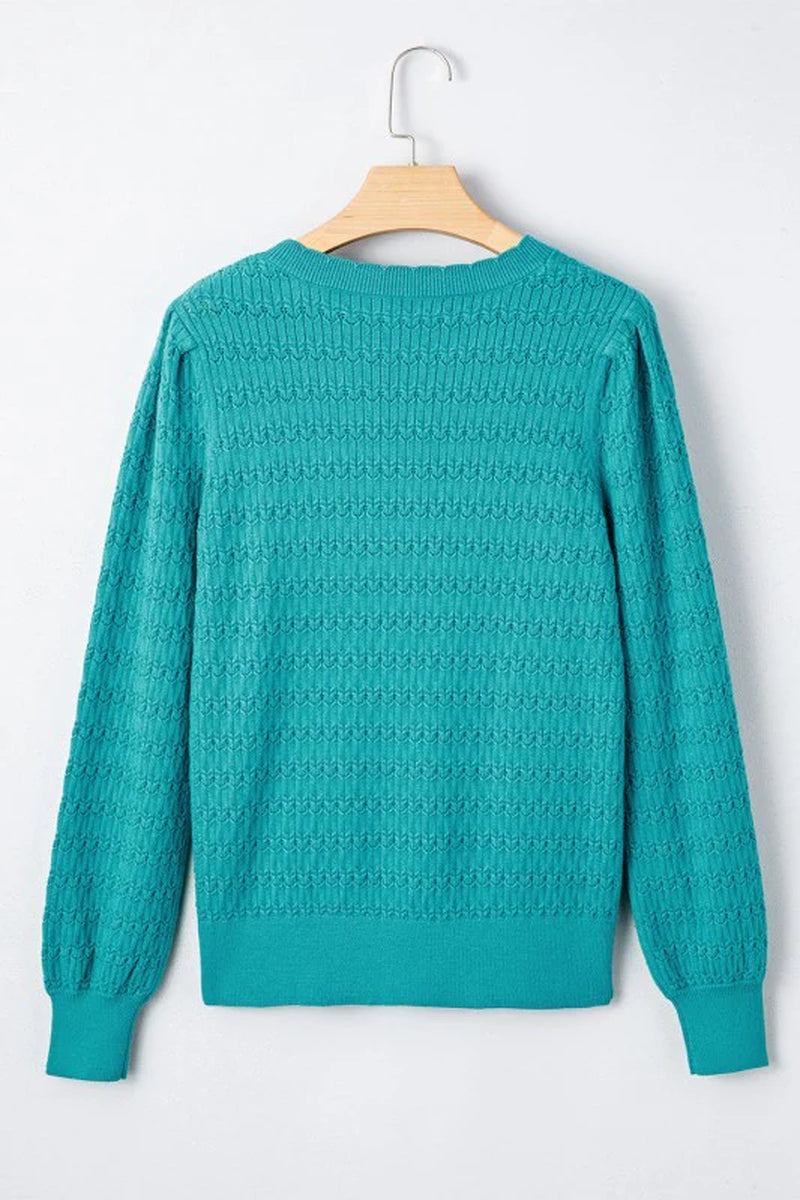 Solid Ribbed Crewneck Sweater