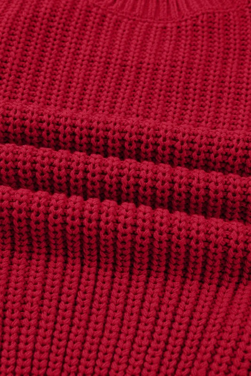 Christmas Plaid Lace-Up Puff Sleeve Sweater