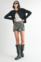 WRAPPED MINI SKIRT with BUTTON