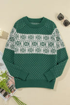 Christmas Snowflake Dotted Long Sleeve Sweater